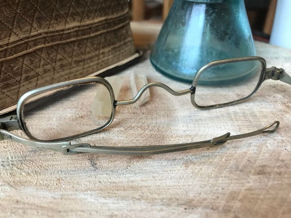 Antique Straight Temple Square Eyeglasses 1800s - image 10