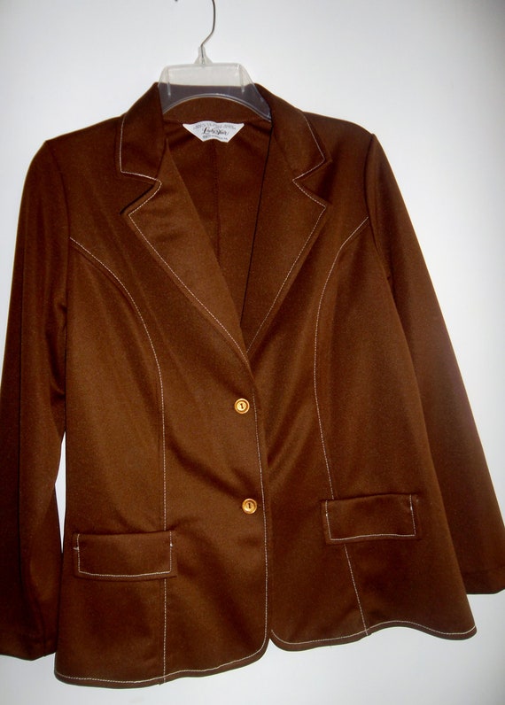 Vintage Lady Blair Brown Polyester Coat 1970s