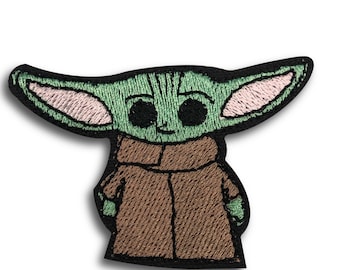 Parche de Baby Green Guy - homegrownquilts - parche bordado - bordado - arte de fan