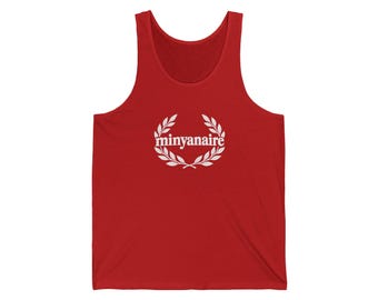 Minyanaire Tank Top, Funny Jewish Tank for Shul, Minyan Regular Gift, Jewish Gym Tank, Summer Gift for Dad or Gabbai