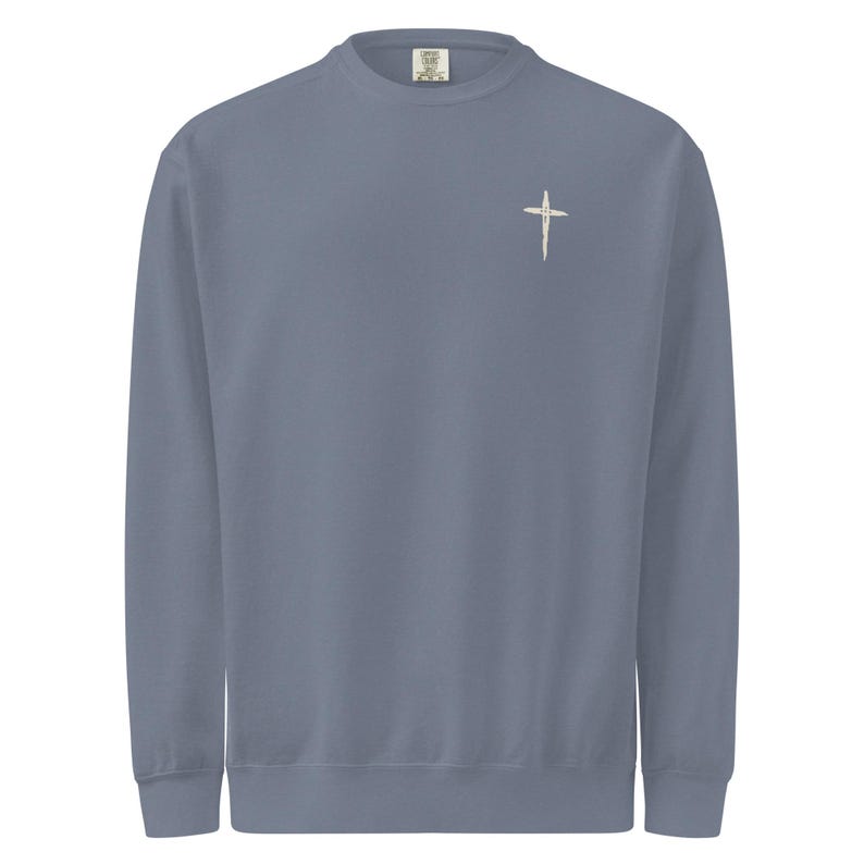 Gods Got My Back Sweatshirt, Christian Crewneck, Faith Comfort Colors Sweatshirt, Cross Back Print Religious Gift