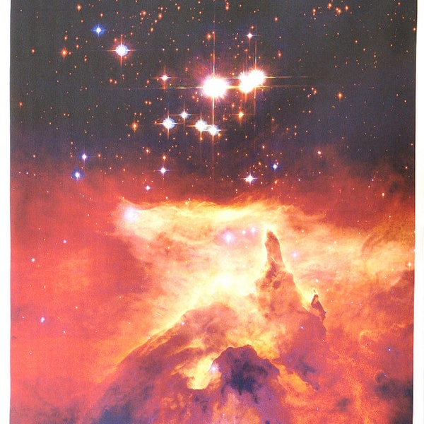 Massive Star Astronomy Fabric 20 x 33 inches on Kona Cotton