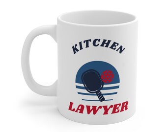 Taza de pickleball con diseño de abogado de cocina, divertida taza de café de 325 ml para el abuelo.