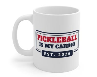 Taza "El pickleball es mi cardio", regalo divertido para amantes del pickleball, regalo de Navidad para jugadores de pickleball, taza para aficionados al pickleball, regalo de cumpleaños