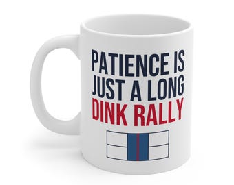 La paciencia es solo un golpe largo. Taza de pickleball, regalo divertido para amantes del pickleball, regalo para compañeros de pickleball, taza para aficionados al pickleball, regalo de cumpleaños.