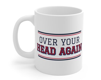 Taza de pickleball "Otra vez por encima de tu cabeza", divertida taza de café de 325 ml para la abuela.