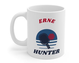 Taza de pickleball de Erne Hunter, divertida taza de café de 325 ml para papá