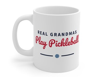 Taza "Las abuelas de verdad juegan al pickleball", regalo divertido de pickleball para la abuela, regalo para mujeres, regalo de Navidad para jugadoras de pickleball, regalo de cumpleaños