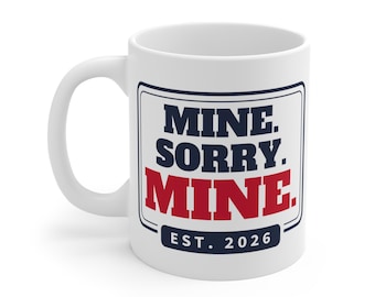 Taza de pickleball "Mío, lo siento, mío", taza de café divertida de 325 ml para hombres.