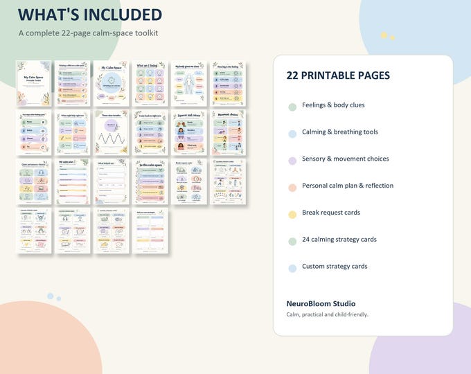 Emotional Regulation Toolkit for Children - Instant Download & Ready to Print
