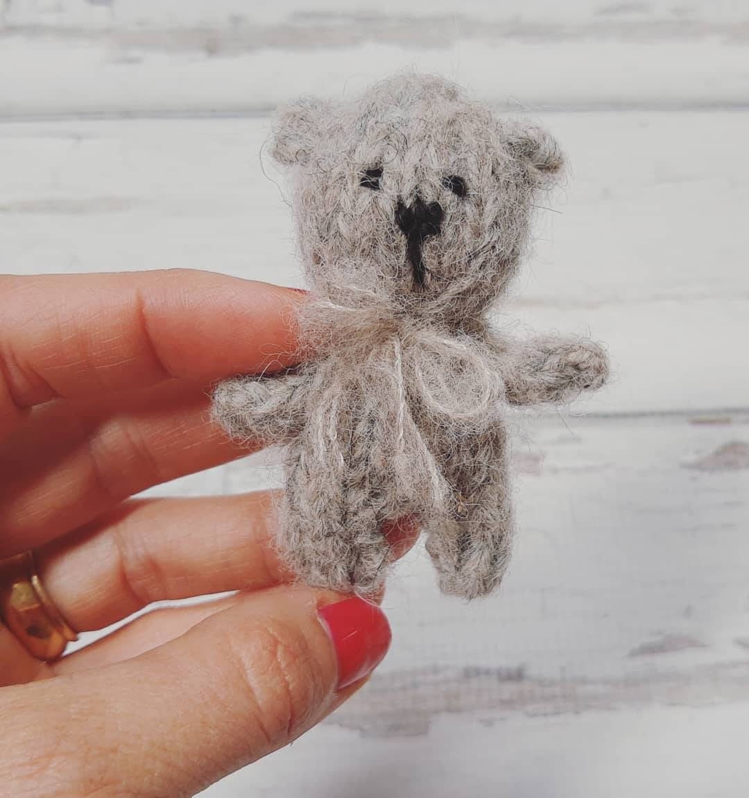 RTS Little Creature Stofftier Mini Teddybär / Gestrickter Teddybär / Spielzeug fotografie prop / MiniaturTier Spielzeug