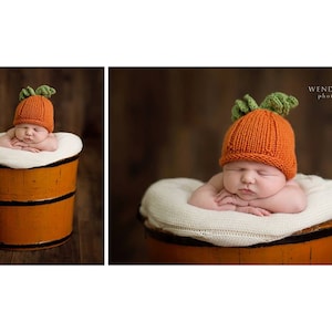 Newborn Baby Knitted Pumpkin Hat Perfect for Photography Props