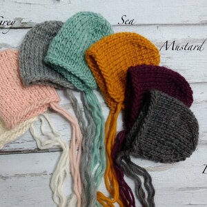 Newborn baby Girl or boy WOOL winter Bonnet / Unique Luxury Photography Prop