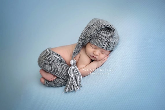 Hand Knitted Blue Sleeping Baby Boy Gift 