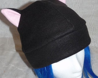 Black Kitty Fleece Hat - Made To Order