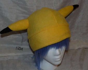 Pikachu Fleece Hat - Pokemon Inspired - Made to Order