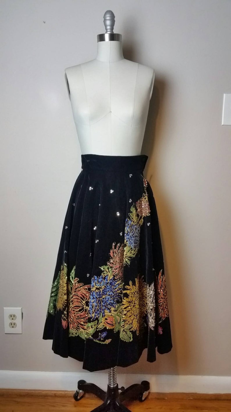 Mexican sequin top skirt velvet