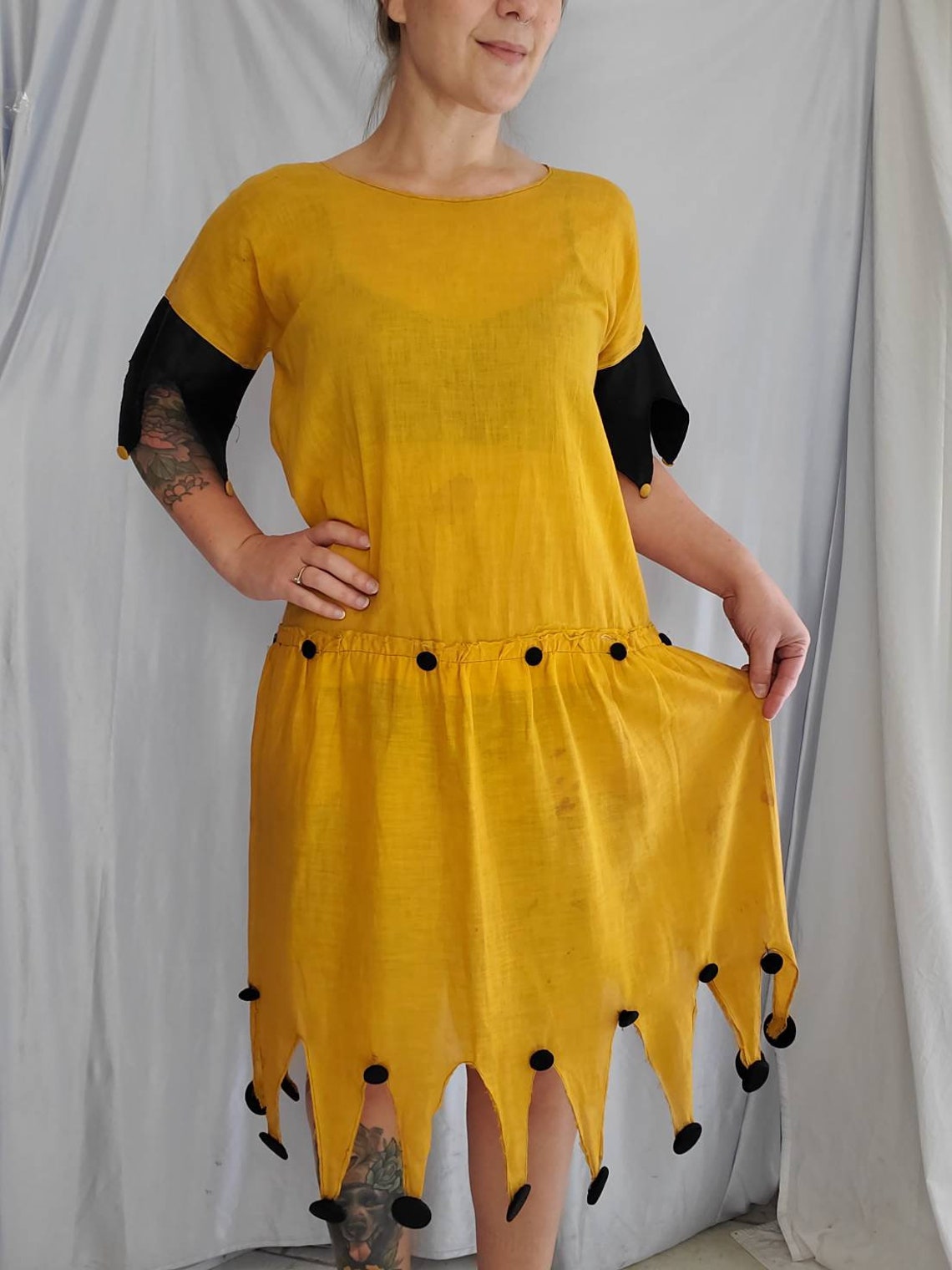 Vintage Halloween Dress Antique Jester Costume Dress Etsy