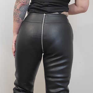 Vintage Black Vinyl Pants Fredericks of Hollywood • All The Way Around Zipper Crotch