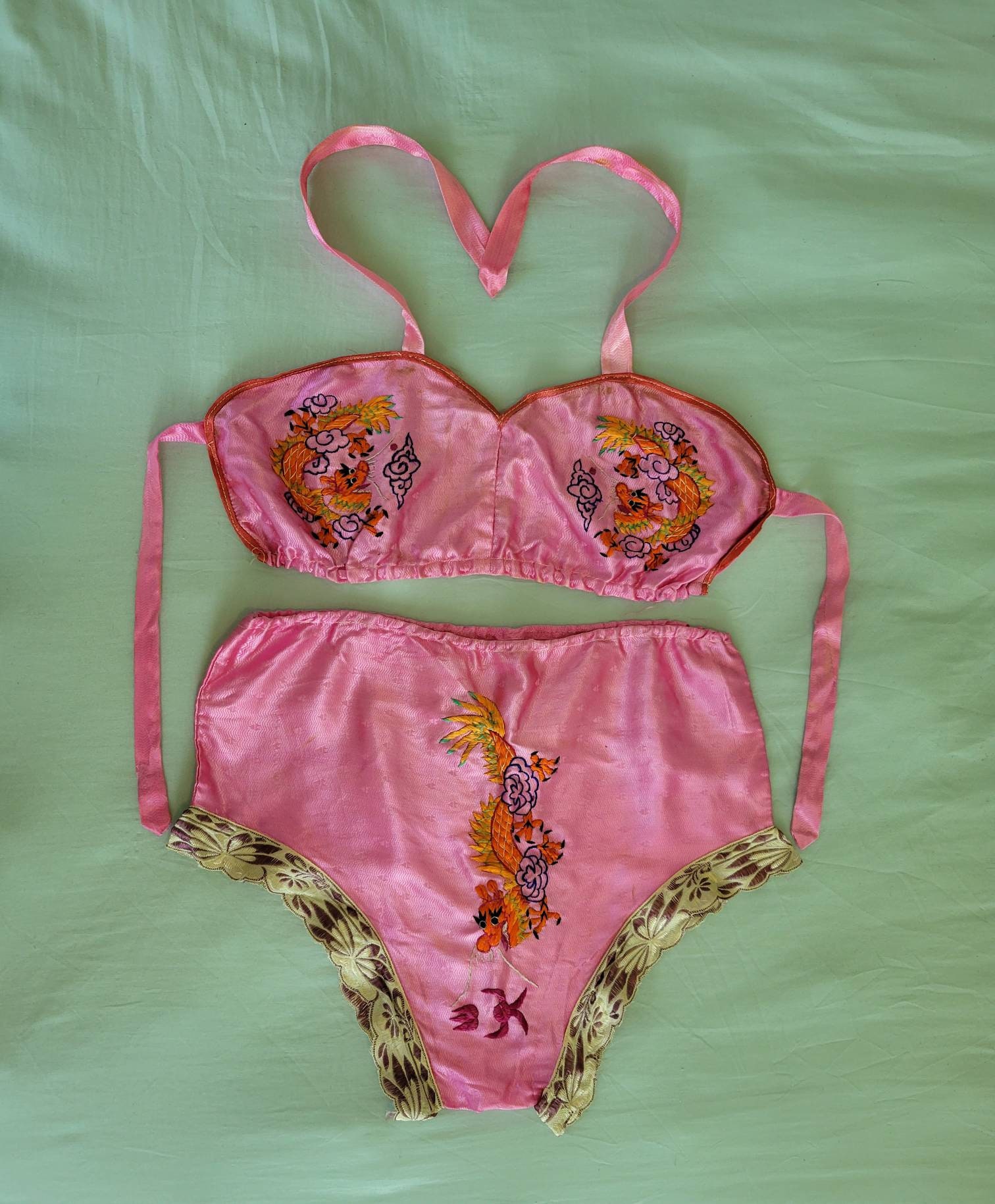 1950s ビンテージランジェリー Vintage 1940s 50s Sweetheart Souvenir Lingerie Set