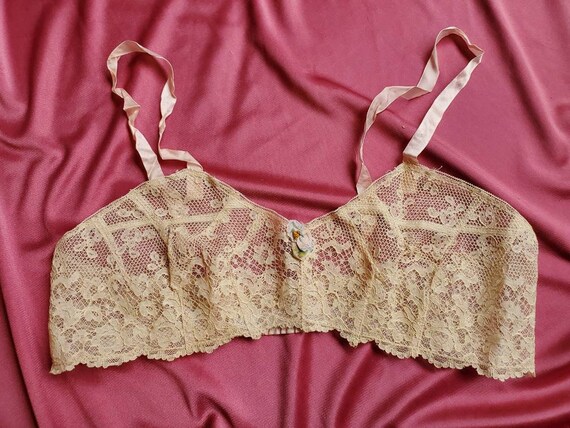 Beautiful Antique Lace Bralette • 1910s-20s Vintag