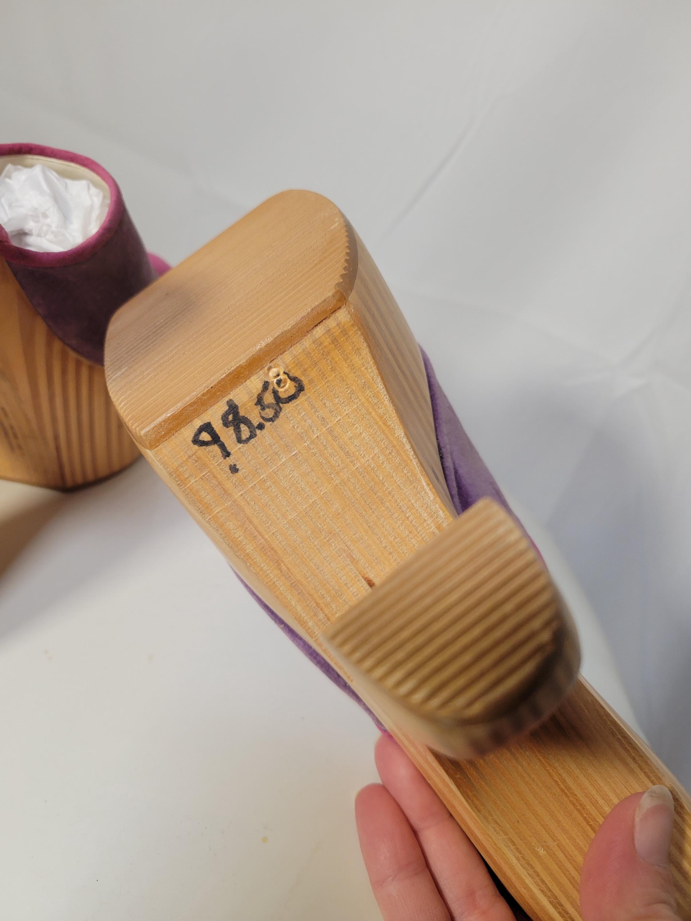 Vintage Platform Heels Carved Wooden Heel Platform Shoes 90s Vintage Platform Heels Carved Wooden Heel Platform Shoes 90s