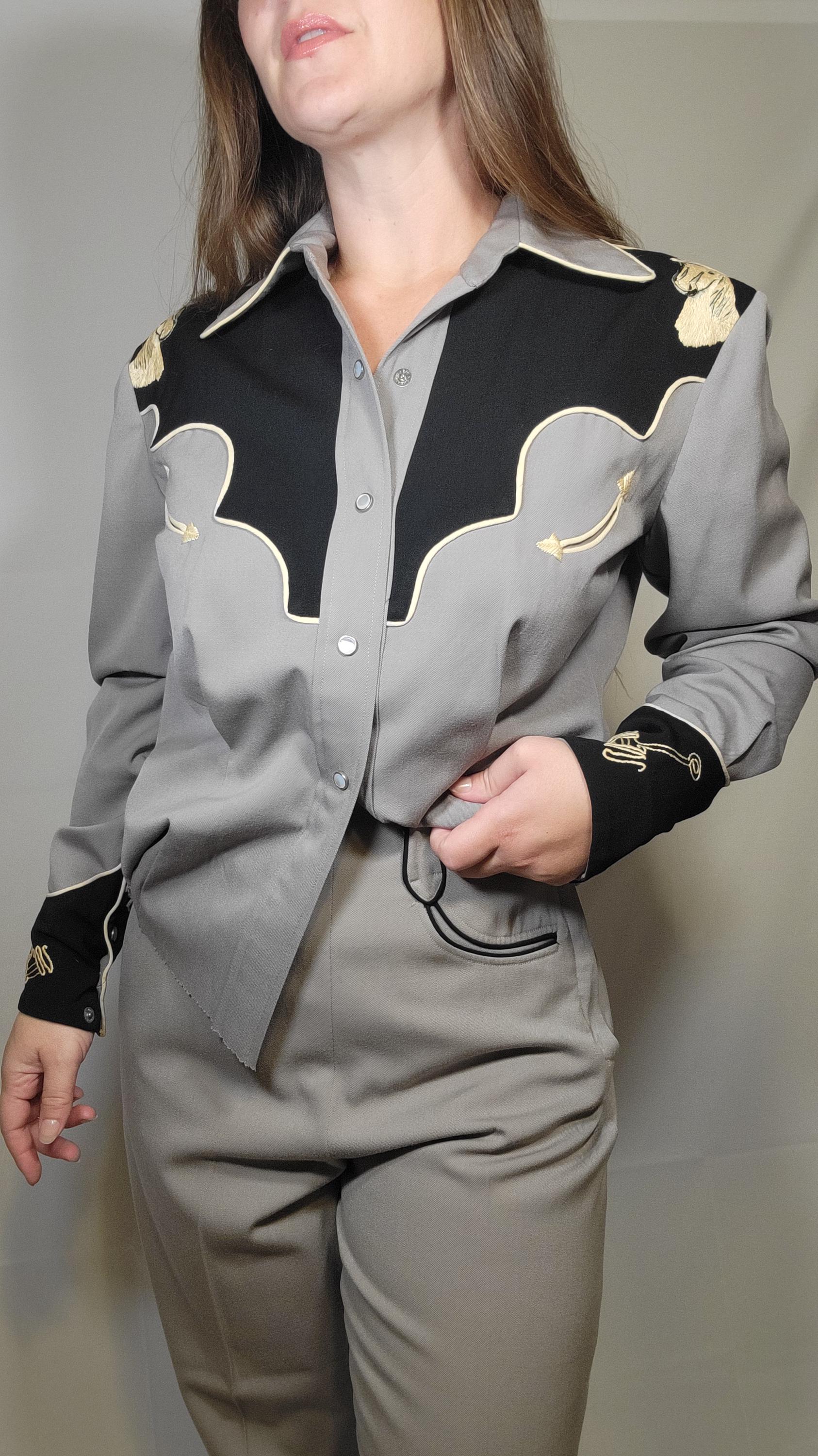 Vintage 1940s 50s Western Suit Womens Western Shirt and Pants