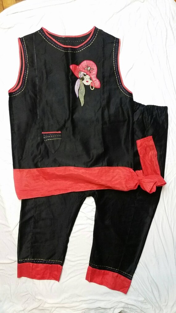 Vintage 1920s 30s Novelty Beach Pajamas 》Pinup Fla