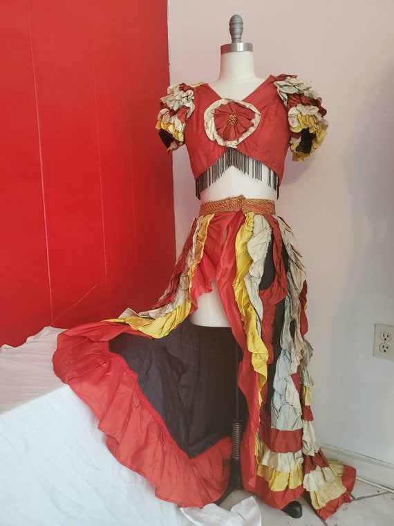 Incredible 1930s 40s Ruffle Carmen Miranda-Esque C