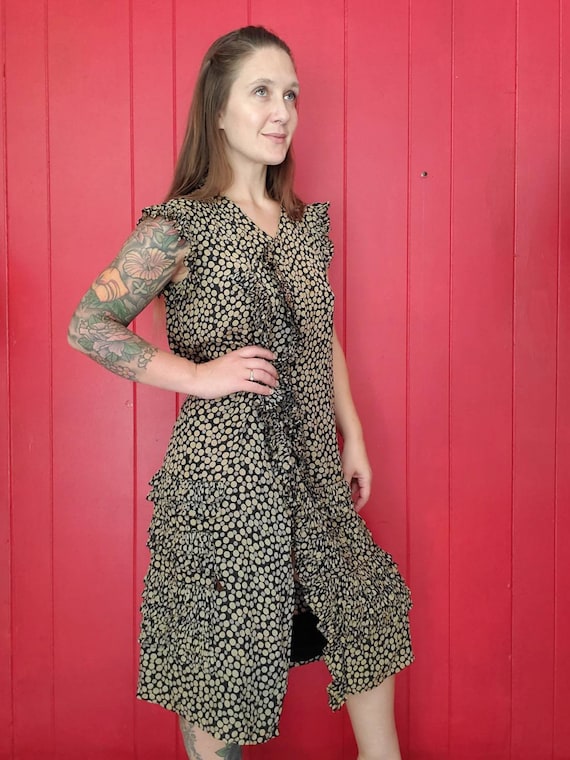 Vintage 1920s 30s Silk Chiffon Flapper Dress • Pol