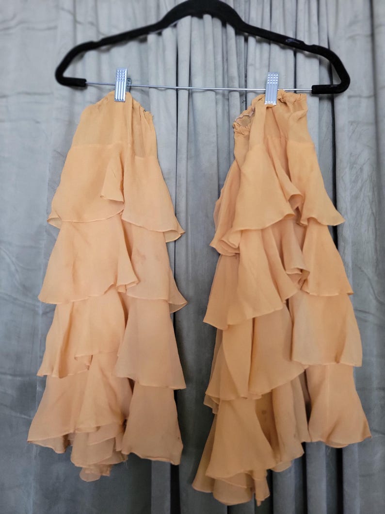 Retro Ruffle Bar Vintage 1960s 70s Showgirl Sleeves Golden Chiffon Ruffle Sleeves - Etsy