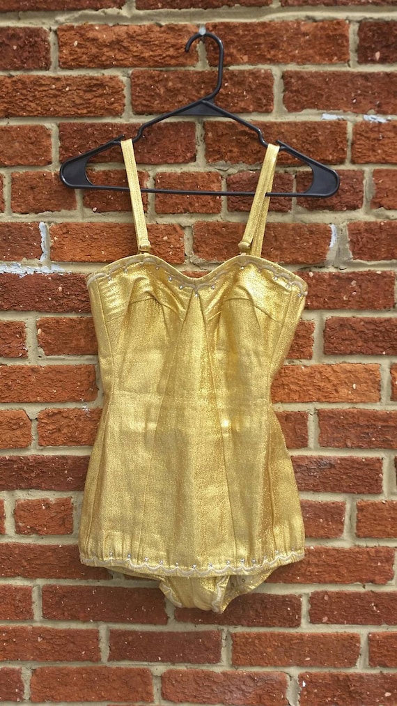 gold lame swimsuit