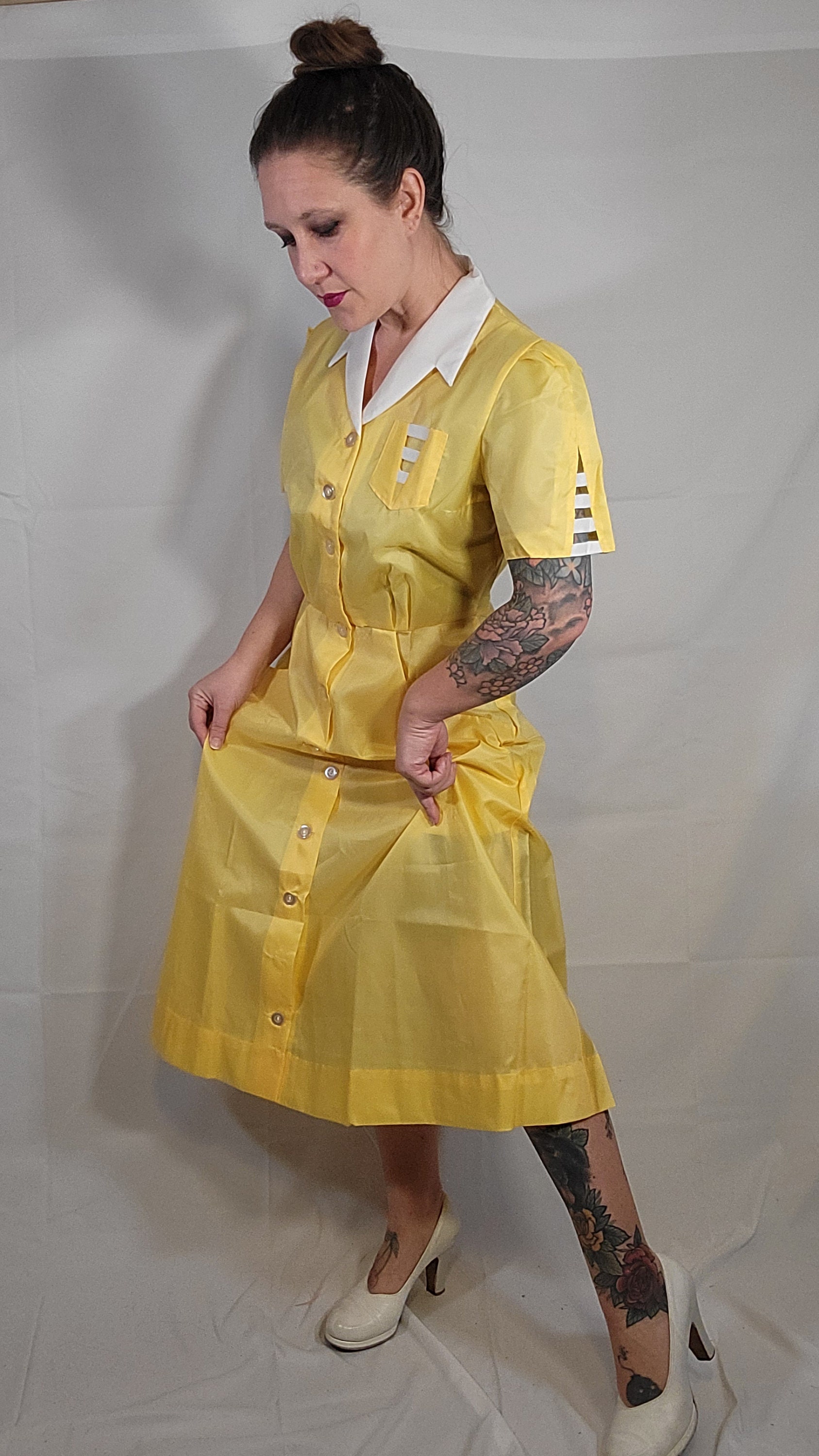 retro diner dress HalloweenCostumes.com Large Girl 50s Girl's Diner Waitress Costume, Pink/White