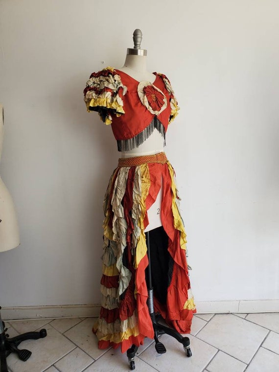 Incredible 1930s 40s Ruffle Carmen Miranda-Esque C