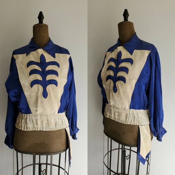 Vintage 1940s 50s Circus Performer Satin Top • Maj