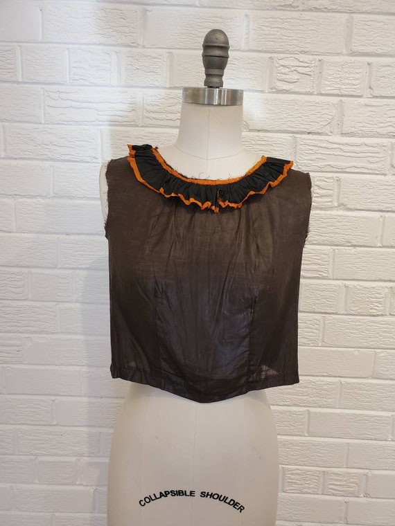 Vintage Halloween Costume Blouse • Paper Collar Ha