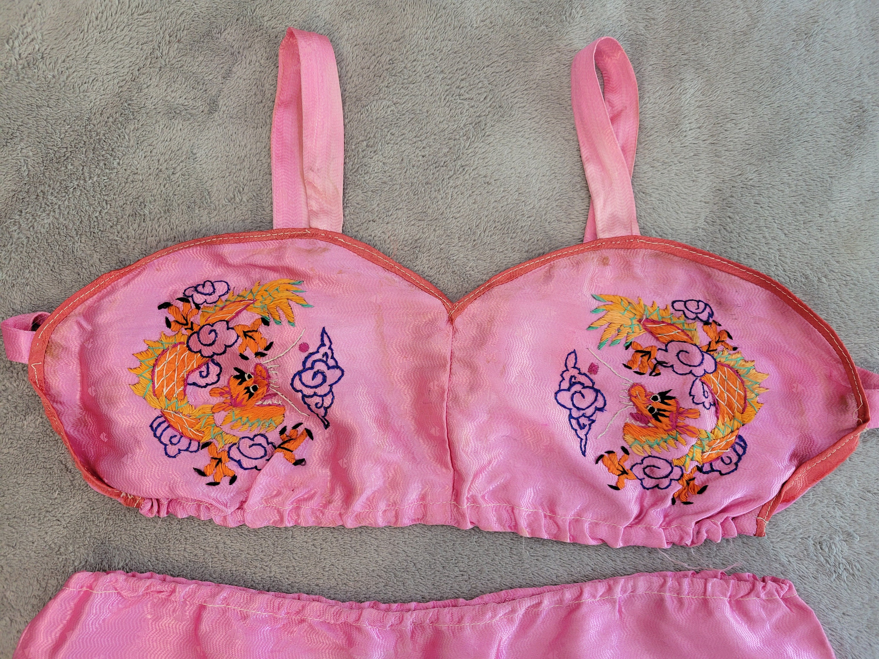 Vintage 1940s 50s Sweetheart Souvenir Lingerie Set