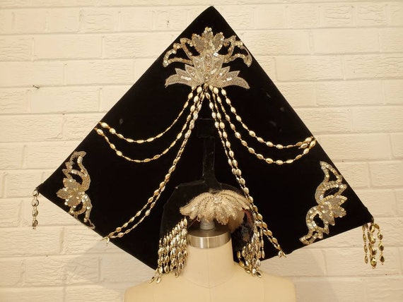 Vintage Showgirl Headpiece • Huge Diamond Shaped S