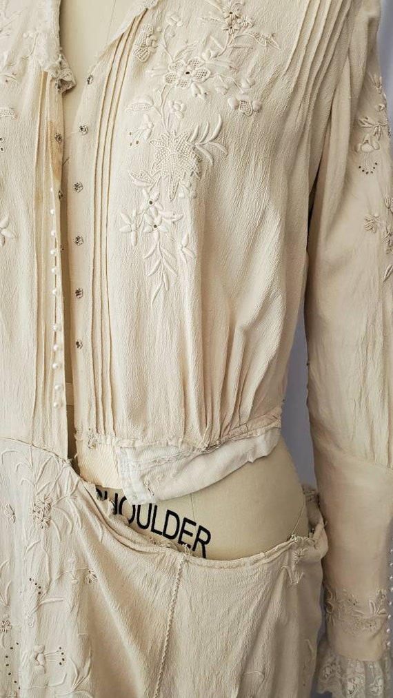 Vintage 1890s Silk Embroidered Dress • Antique Vi… - image 8