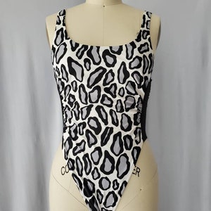Vintage 80s 90s Leopard Print Swimsuit High Cut Hip Low Cut | Etsy