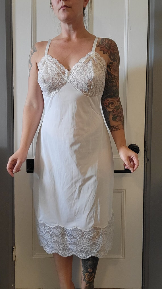 Texsheen Lingerie Ivory Vintage Slip Dress Strapless Size 34