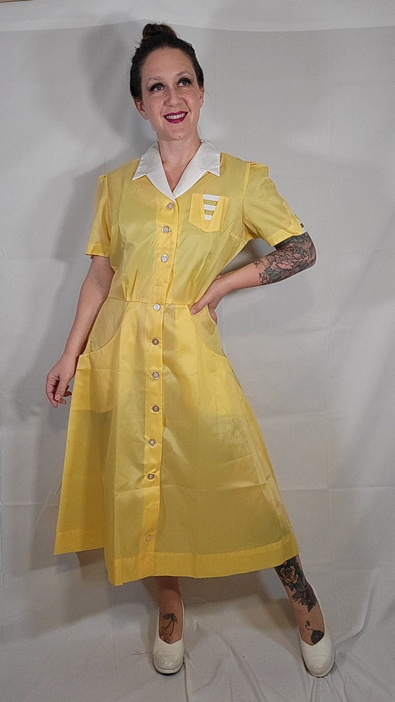 Vintage Waitress Uniform Dress Rad Retro Diner Wa… - image 4