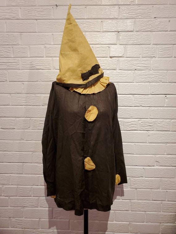 Vintage Antique Pierrot Clown Costume • Harlequin