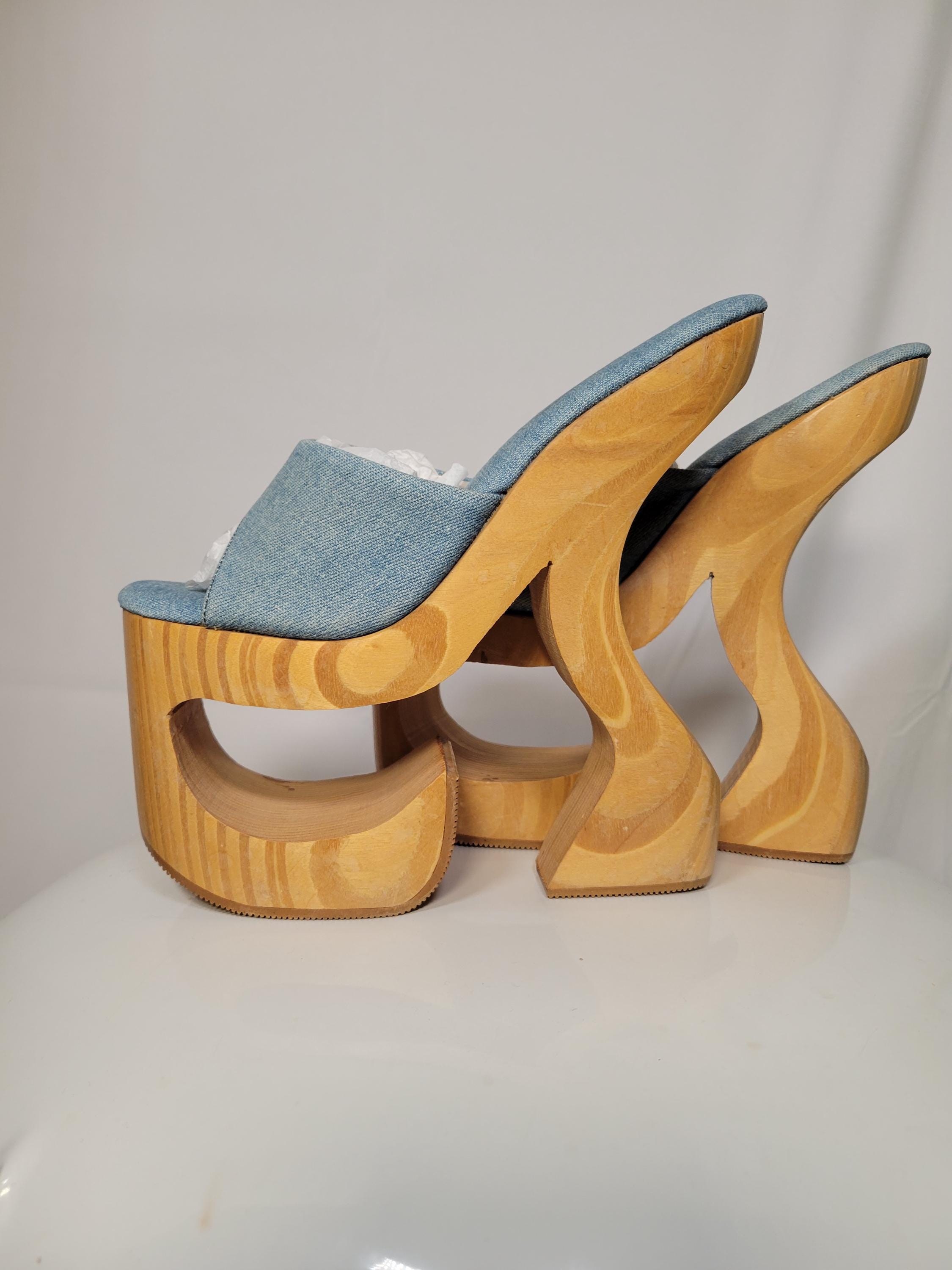 Vintage Wooden Heels - Etsy