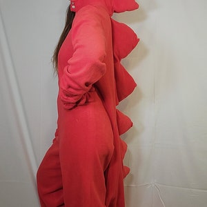 Vintage Handmade Red Dinosaur Costume Small Medium Adult