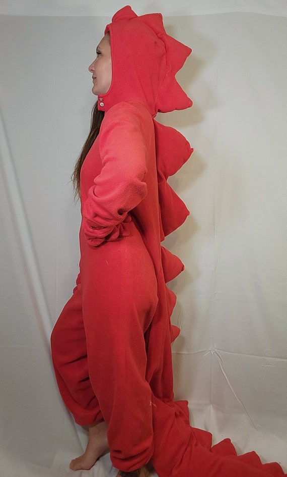 Vintage Handmade Red Dinosaur Costume Small Medium