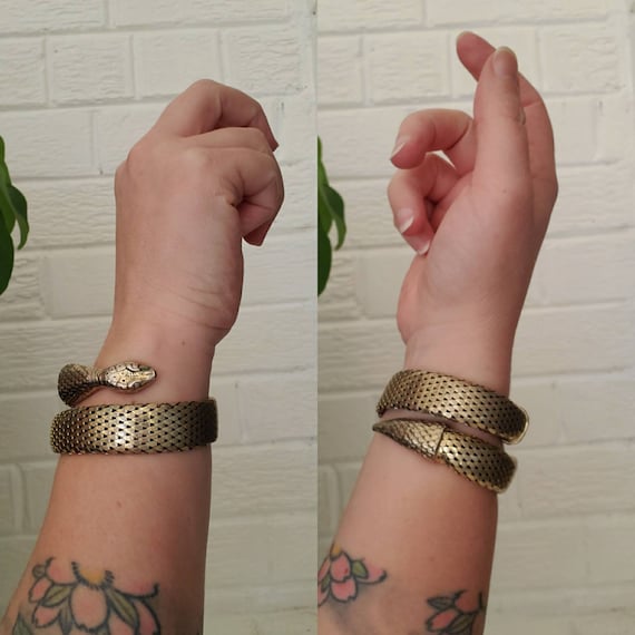 Vintage Whiting and Davis Snake Cuff Bracelet • Go