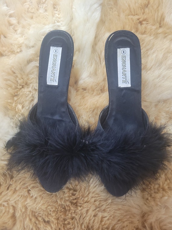 marabou kitten heels