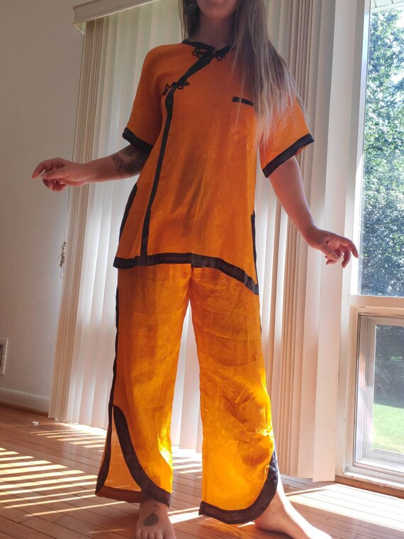 Vintage Antique 1920s Chinese Silk Pajamas • Tissu