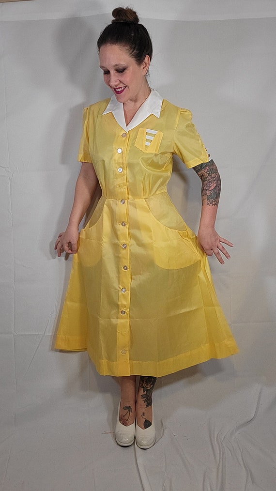 Vintage Waitress Uniform Dress Rad Retro Diner Wa… - image 5